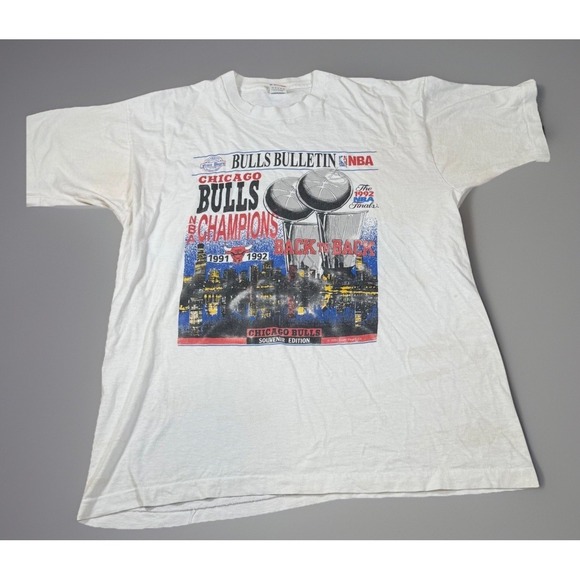 Vintage Single Stitch 1992 Chicago Bulls Championship T-Shirt NBA Basketball Tee